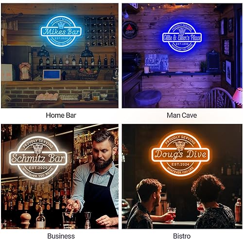 Miniatura 6 de Letrero de neón de barra personalizado para el hogar, bar, cueva de hombre, letreros de barra personalizados con luces LED de neón para hombres,