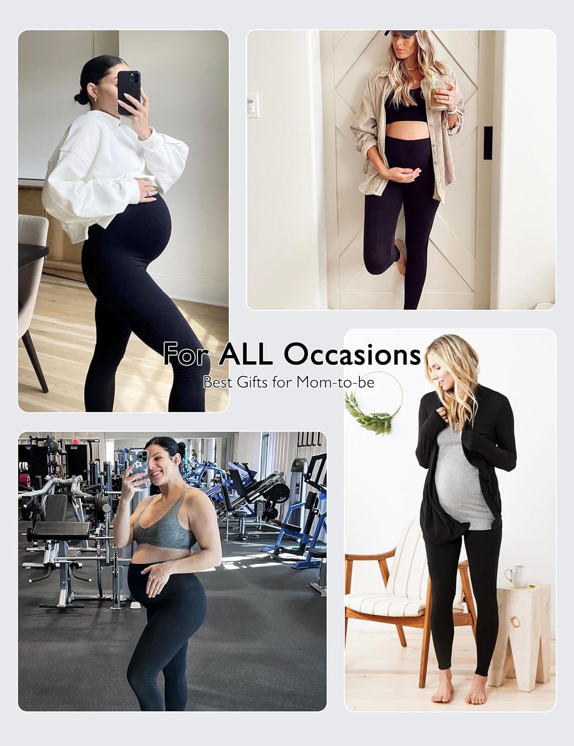 Women's Maternity Leggings Over The Belly - Ultra Stretchy Soft Bump Support Workout Activewear Yoga Pregnancy Pants - Image 8