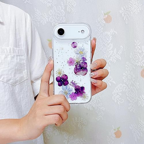 Miniatura 8 de MUNDULEA Funda compatible con iPhone 15 transparente con diseño de mariposas para mujeres y niñas, flexible, TPU con estrellas, brillantina,