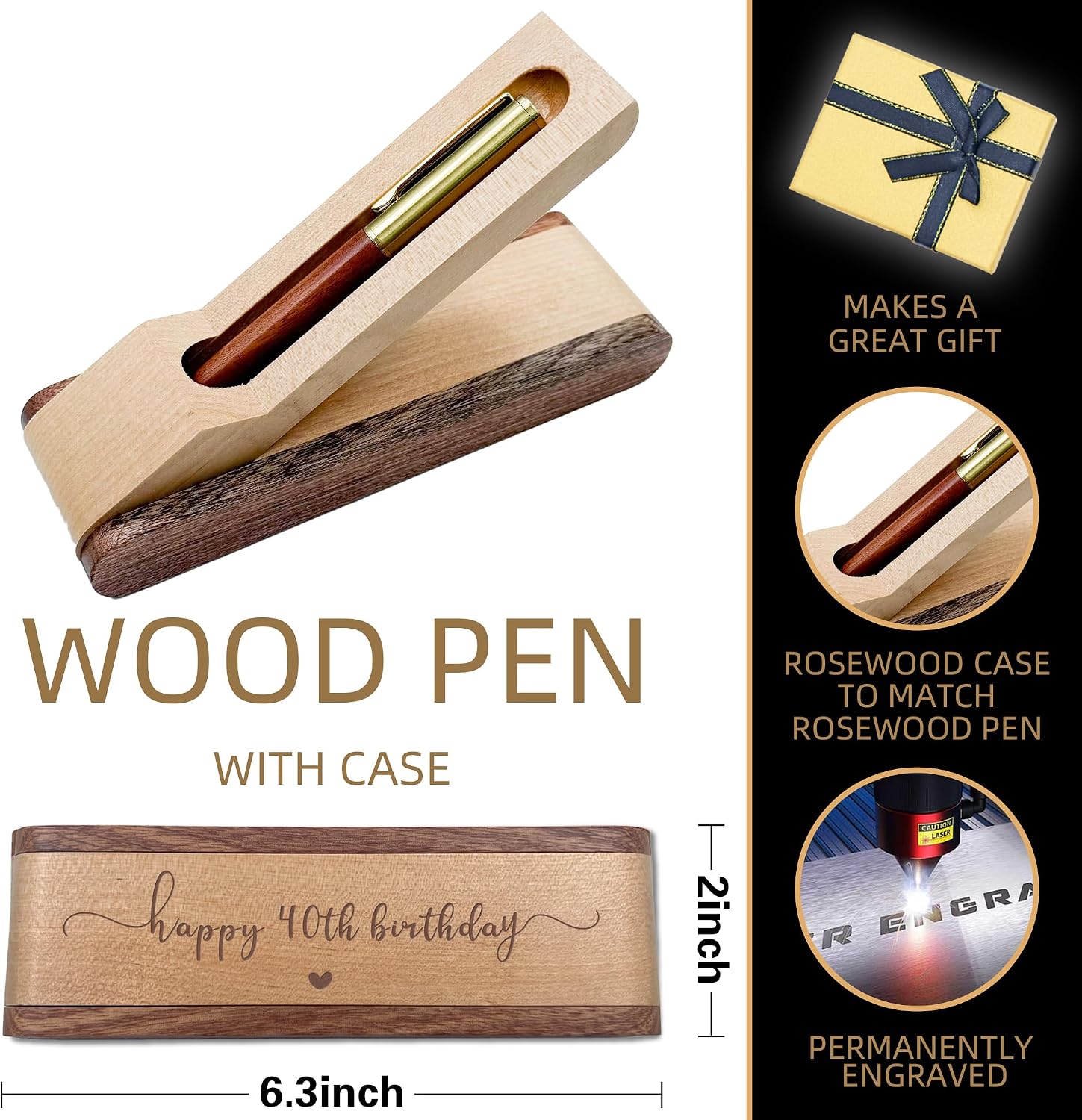 40th Birthday Gifts for Women, Men,40 Year Old Birthday Gifts for Women,40 Bday Keepsake For Her Him Husband Wife Dad Friend,Turning 40 Present Executive Ballpoint Pen Set Present