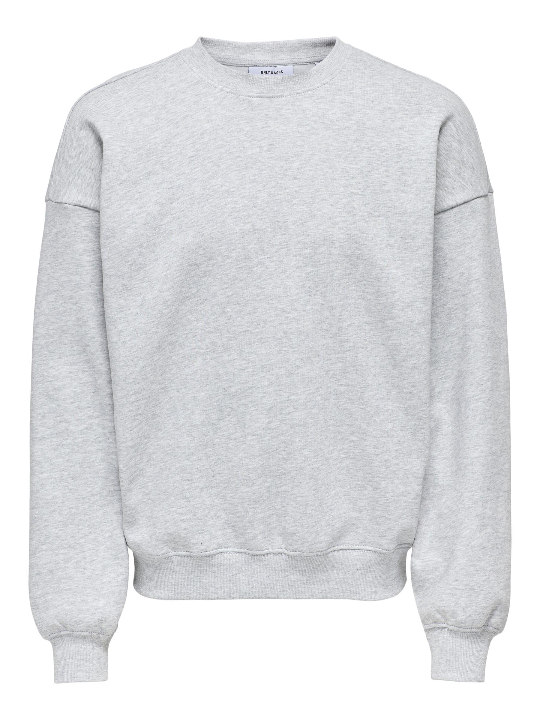 ONLY & SONS Male Sweatshirt ONSTURNER Sweatshirt, Light Grey Mix, M