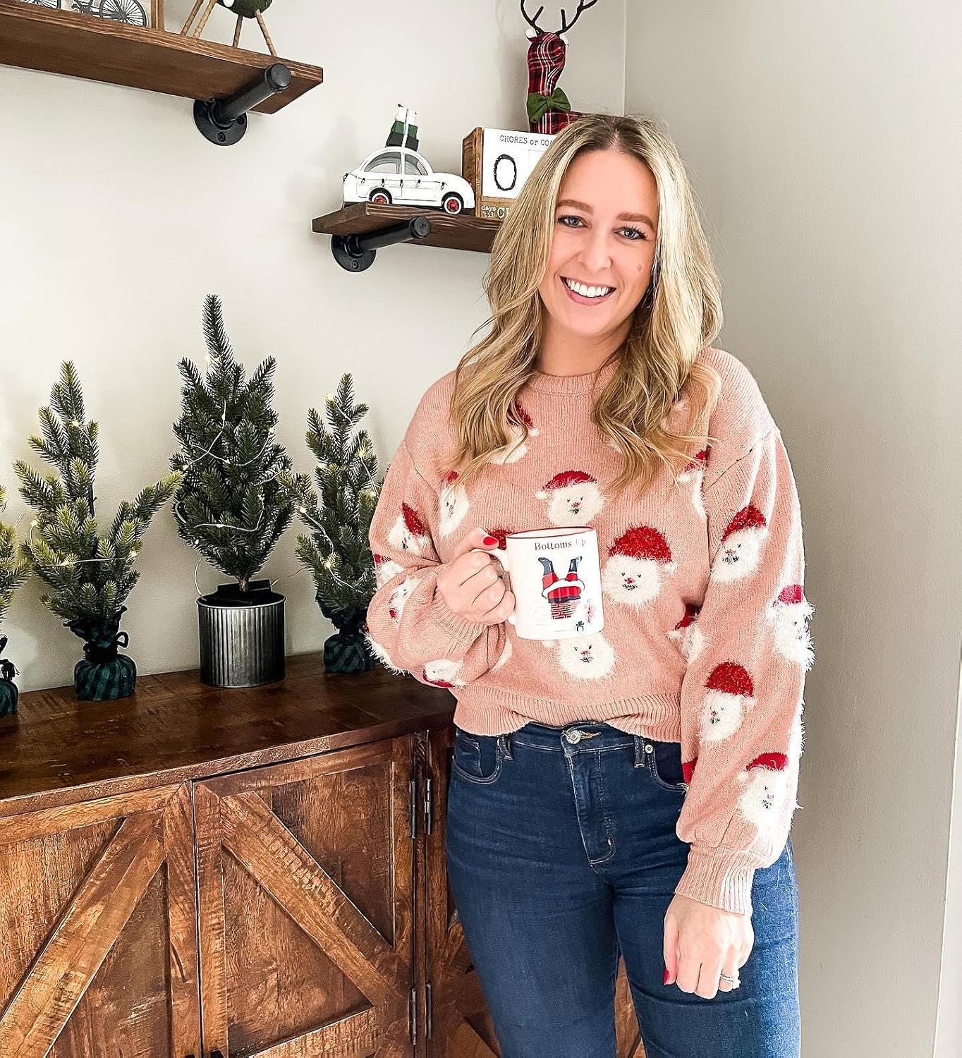 Ugly Christmas Sweater Women Funny Santa Xmas Cute Snowflake Holiday Party Knitted Pullover Tops - Image 7