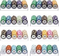 Vista 1 de 8 paquetes de soportes para fichas de póquer con tapa a prueba de polvo, bandejas de fichas de póquer de acrílico transparente para fichas estándar