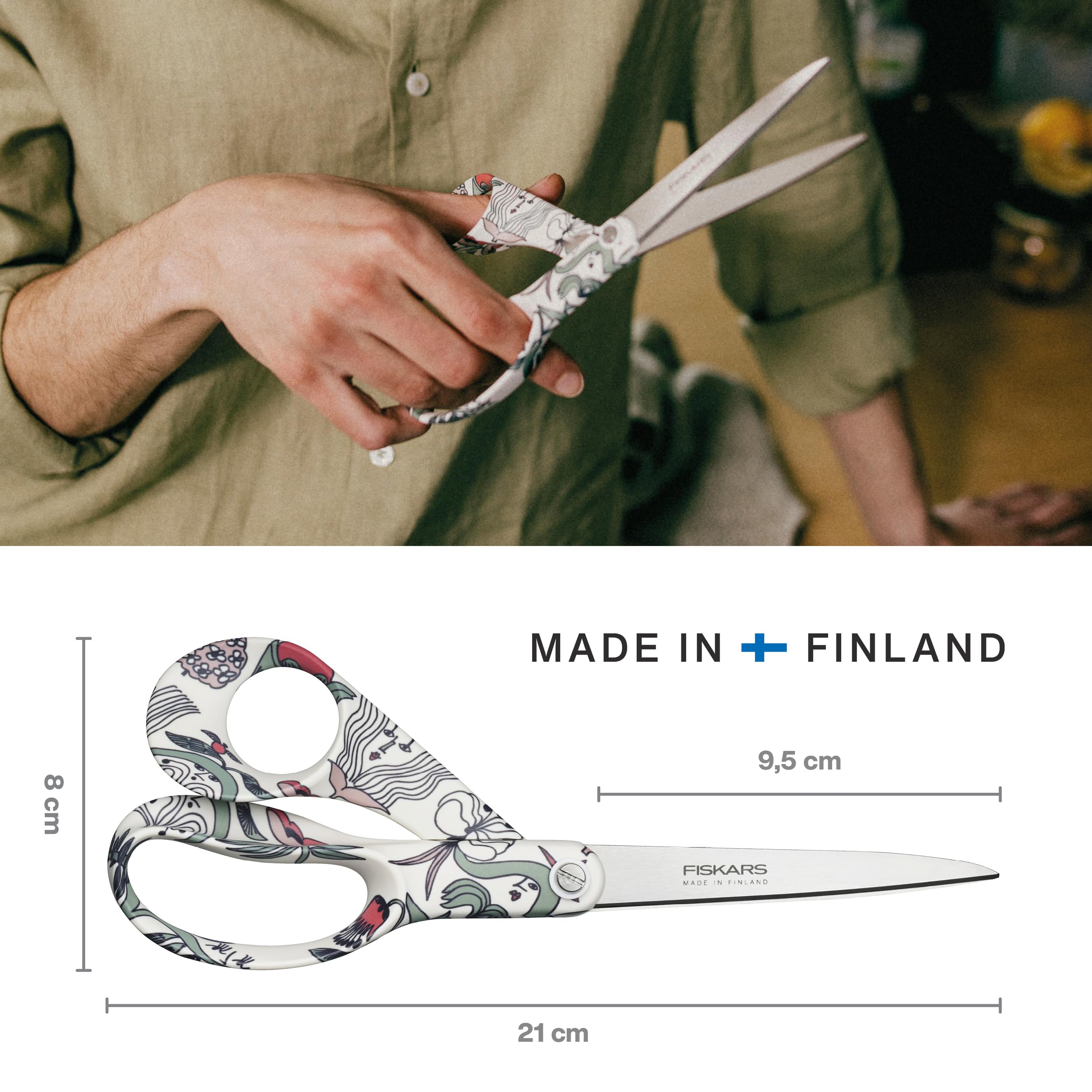 Fiskars x Arabia Puutarhurit - Forbici Multiuso, 21 cm, Multicolore