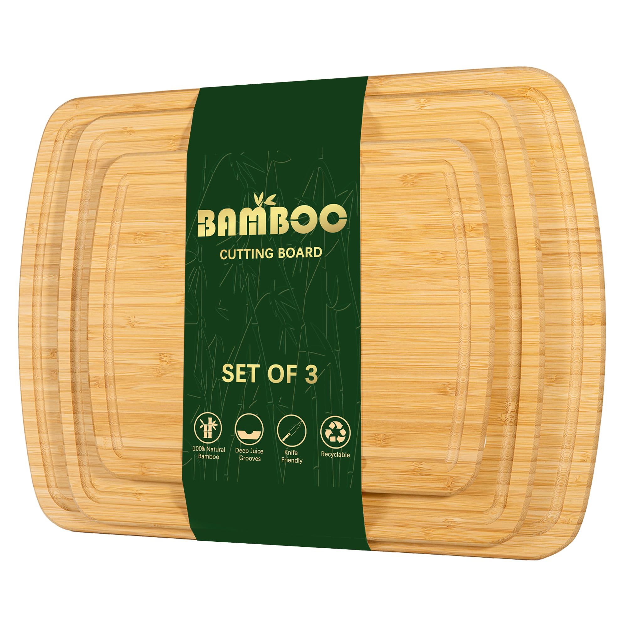 Houten snijplanken voor de keuken, houten snijplankset met sapgoot
