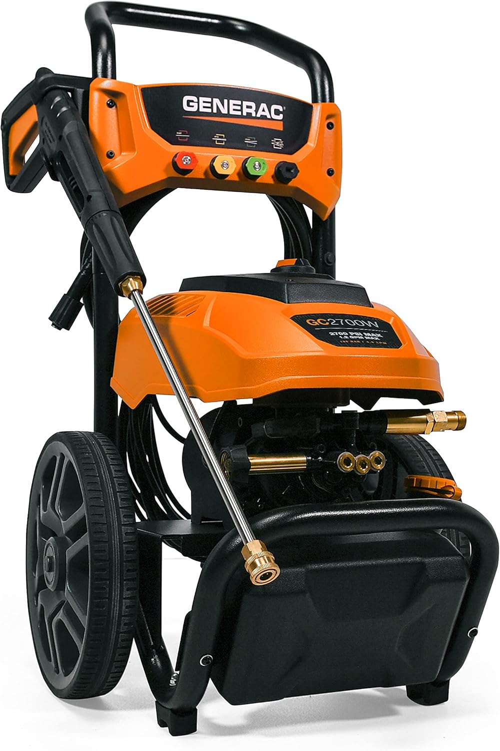 Generac 8888 2700 PSI 1.2 GPM Electric-Powered Residential Pressure Washer - Powerful & Efficient Cleaning - Portable, Ideal for Home Use - 50-State/CARB Compliant