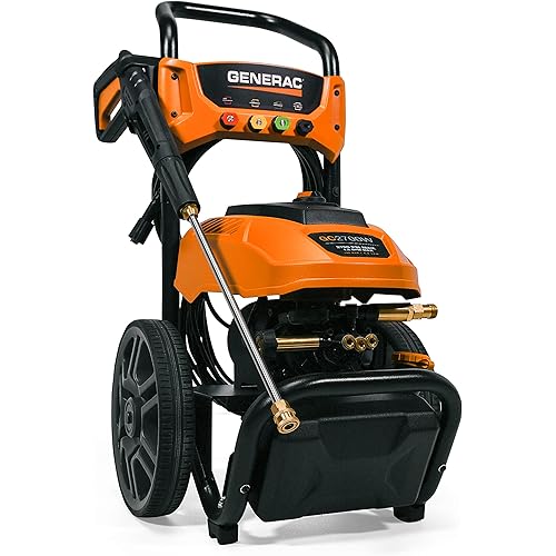 Generac 8888 2700 PSI 1.2 GPM Electric-Powered Residential Pressure Washer - Powerful & Efficient Cleaning - Portable, Ideal for Home Use - 50-State/CARB Compliant