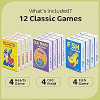 Vista 2 de Kids Card Games Bulk – 12 Pack Classic Card Games for Kids Ages 4-9, Multi Pack Set Includes: Hearts, Go Fish, & Old Maid Playing Cards for Family