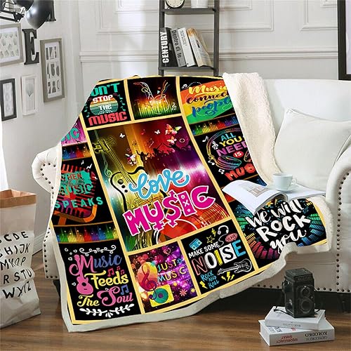 Miniatura 2 de Manta de regalo de música, manta musical de amor regalos para amantes de la música, regalos de música para hombres y mujeres, regalos para amantes