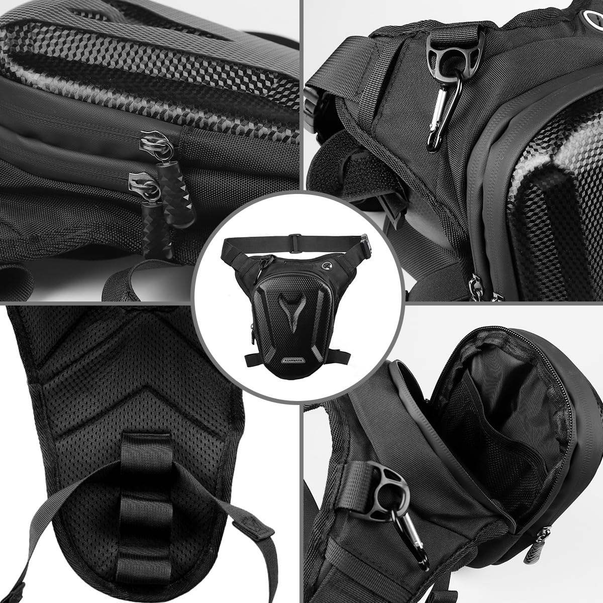YellowFrog Bolsa de Pierna para Moto – Pernera Impermeable Antirrobo con Cierre Rígido, Ajuste Universal y Gran Capacidad – para Móvil, Documentación, Herramientas y Accesorios