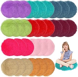 30 Pcs Kids Crazy Carpet Circle Seats 16 Inch Round Floor Mat Kids Floor Cushions Soft Colorful Educational Classroom Rug