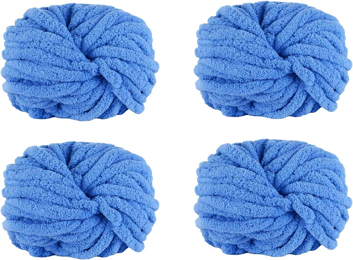 Maxee Chunky Chenille Yarn 1000g (4 Skein: 250g/8.8 oz, 27 yds) for Hand Knitting, Large Soft Fluffy Crocheting, Perfect for Crocheting Pet Nest, Blanket, Decorative Pillows