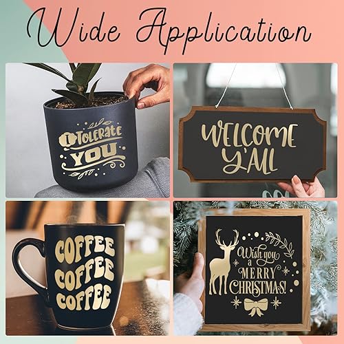 Miniatura 4 de VINYL FROG Vinilo adhesivo dorado metálico mate, rollo de vinilo permanente dorado champán de 12 pulgadas x 6 pies, vinilo adhesivo satinado