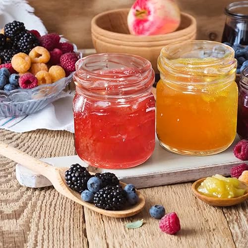 Miniatura 4 de GIVAMEIHF Mini tarros de miel de 1.5 onzas, 60 tarros de miel con 60 calcomanías de abeja, etiquetas, cuerda de yutes, mini tarros de miel con