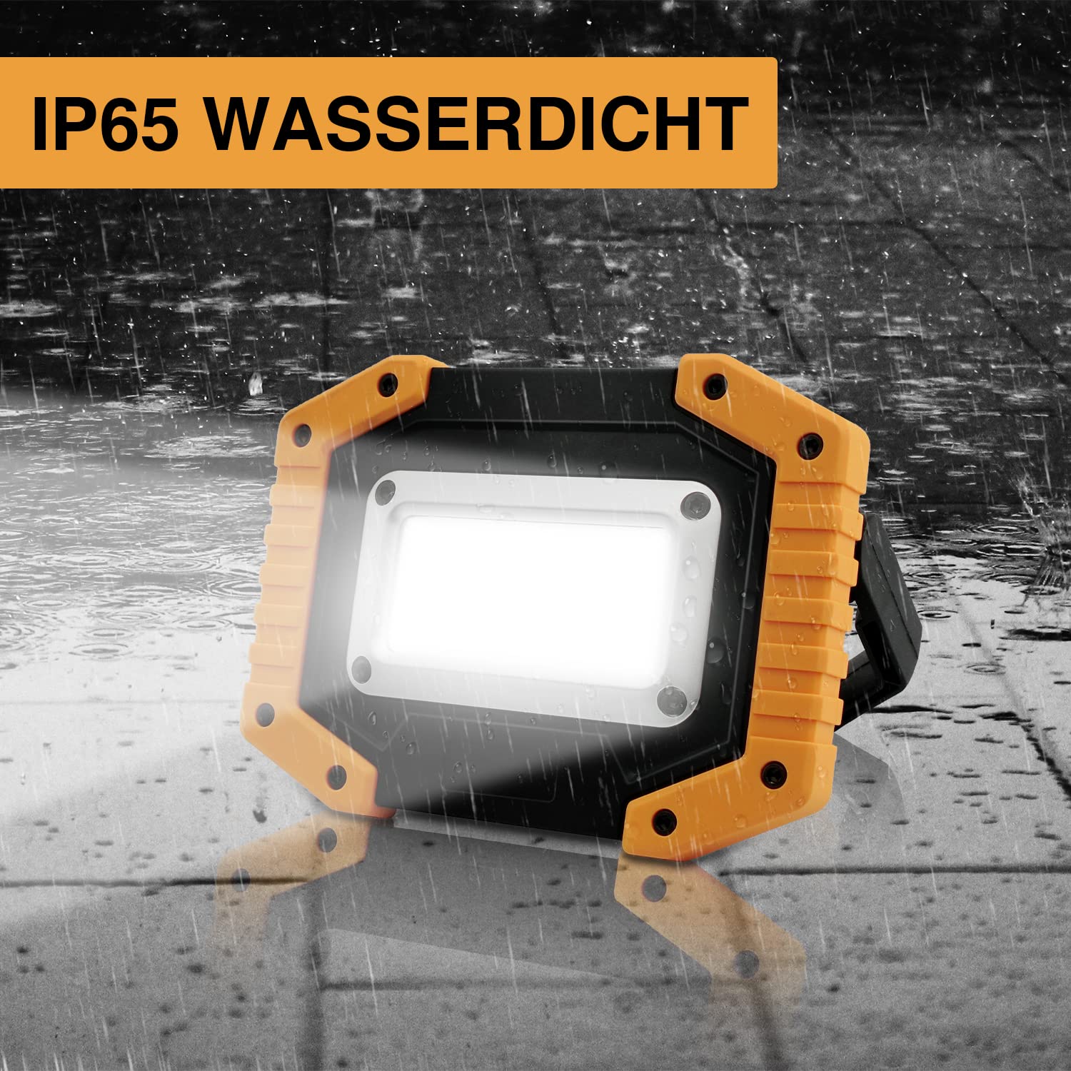 Tekstap LED Baustrahler Akku, Campinglampe Tragbar, 2xCOB 30W 1500LM LED Arbeitsleuchte USB für Garage Outdoor Camping Angeln Notfall Baustellen, 3 Lichtmodi (2 Stück)