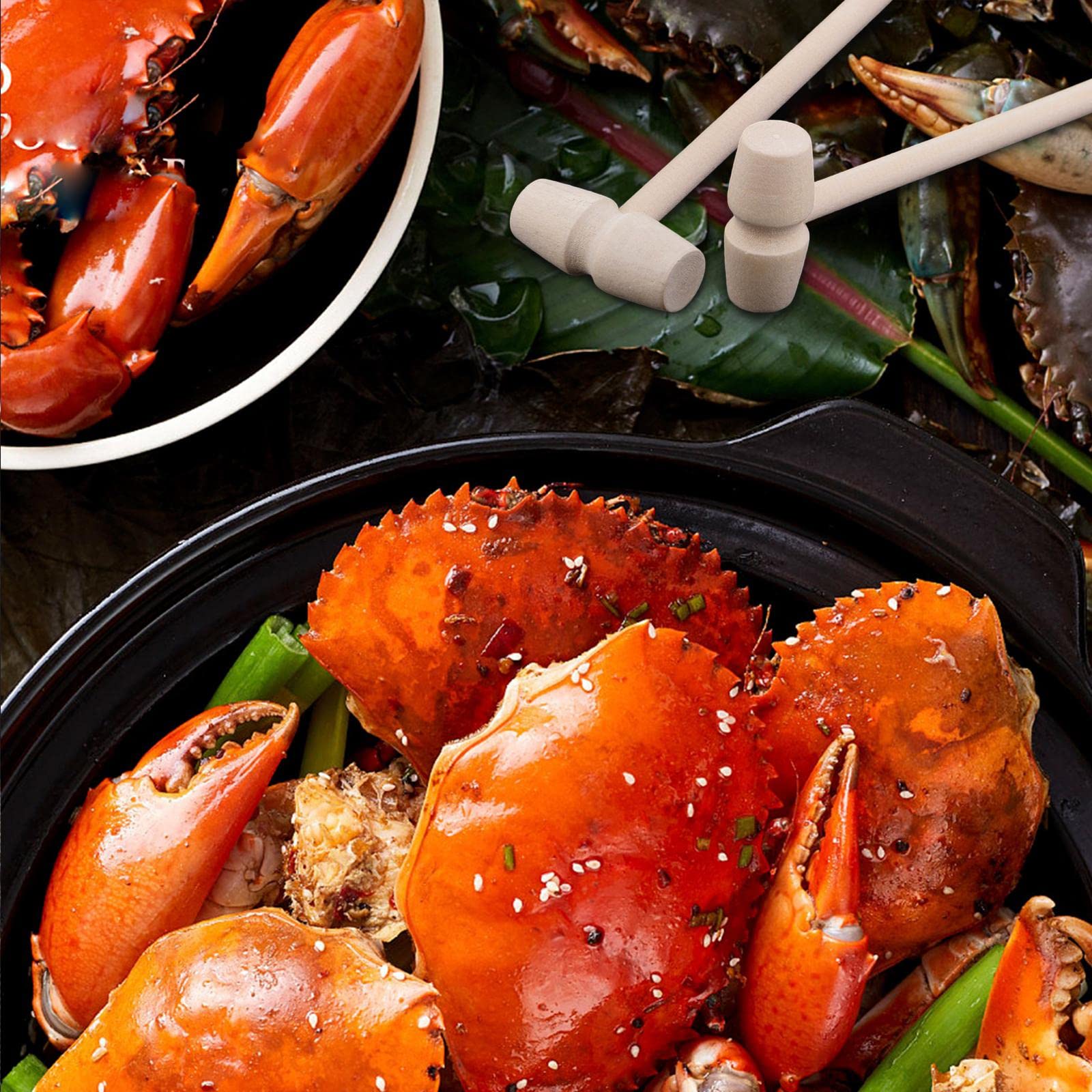 40 pièces de Mini Marteau en Bois Homard Petits Maillets Martelant Fruits de mer Coquille fissure Marteau Arts Artisanat Fourniture