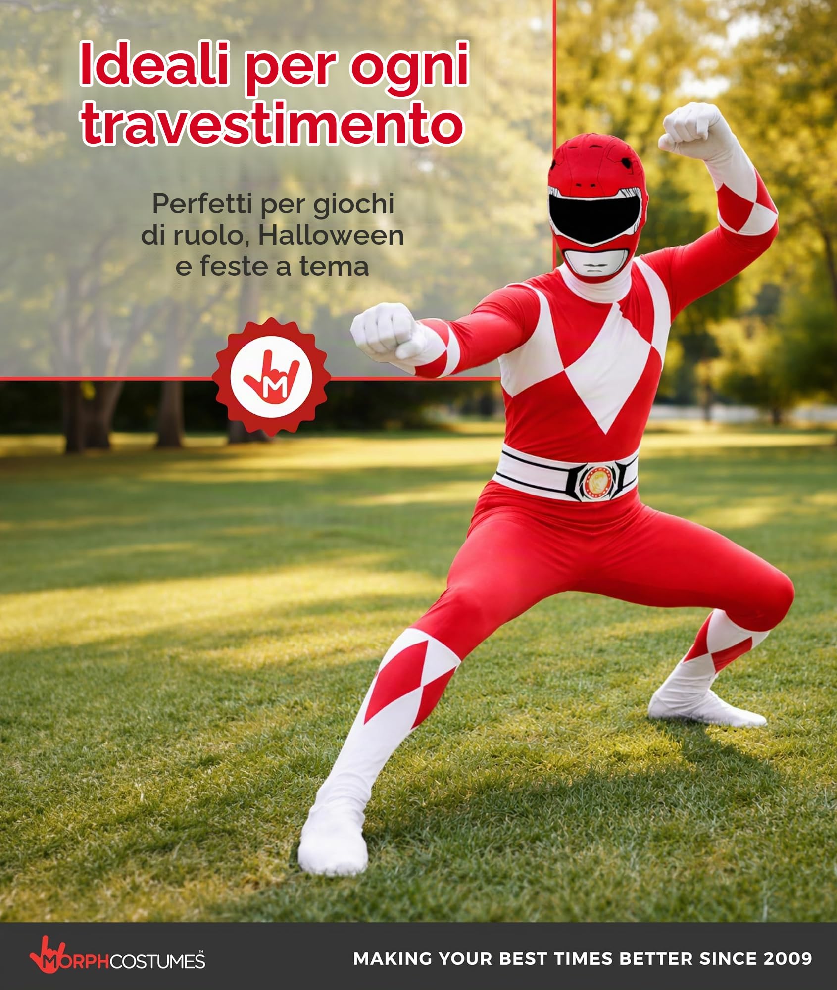 Morphsuits Costume Power Ranger Adulto, Vestito Power Ranger Adulto, Power Rangers Costume Adulto Rosa, Power Ranger Costume Adulto, Rosa | Tuta Integrale con Maschera & Guanti, Design Bianco, Chiusura con Zip, Perfetto per Halloween, Ideale per il Cospla
