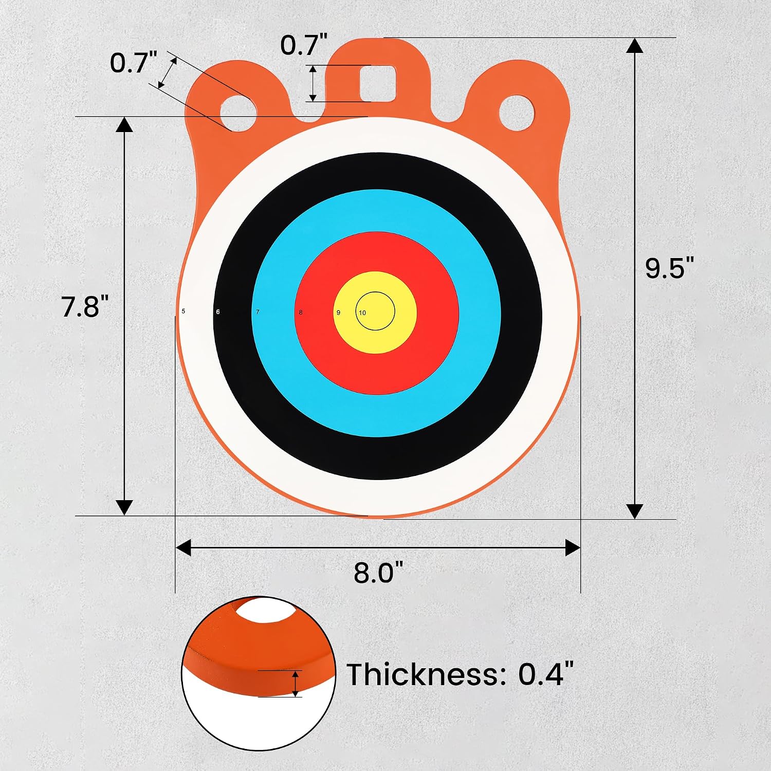 Red O 8 Inch Round Steel Target Stickers – 50 Pack Self-Adhesive Splatter Shooting Targets for 8" Steel Gong – High Visibility Bullet Hole Cover for Long Range & Tactical Training