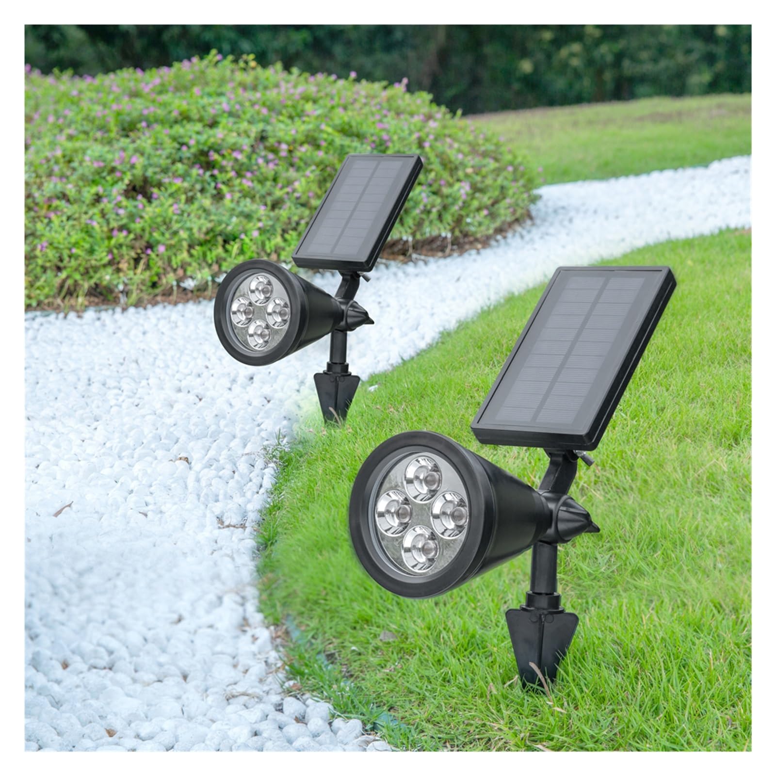 Luci Solari Outdoor Patio Giardino Paesaggio Decorazione LED Faretti Solari Luci da Prato RGB Luci da Parete Super Luminoso(White Light)