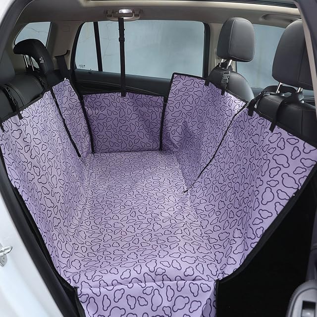 PETCUTE Protector Coche Perro Funda de Asiento Trasero para Mascotas Impermeable Cubre Asientos Coche Perro