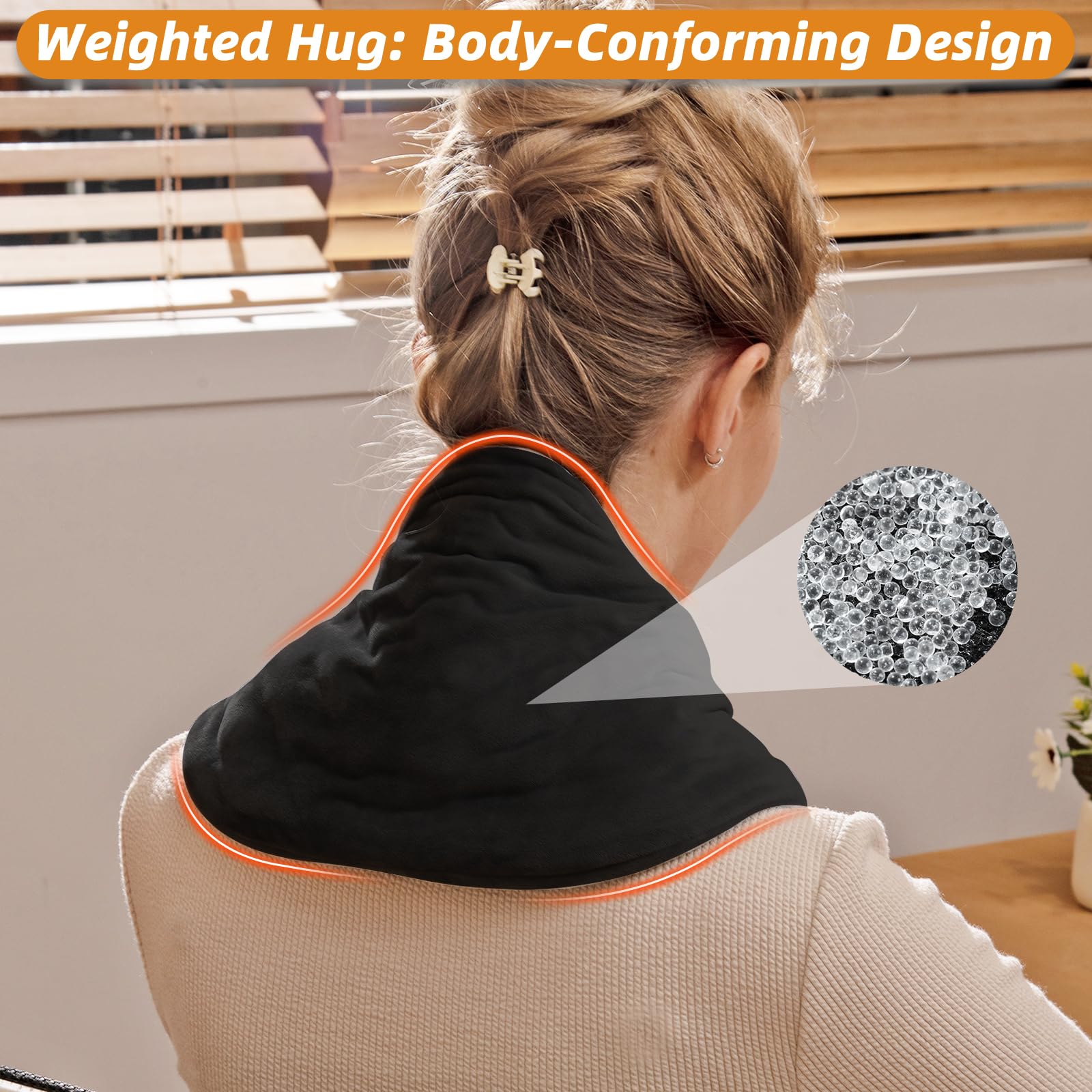 Remo Almohadilla térmica para el cuello para aliviar el dolor, almohadilla térmica inalámbrica portátil para dolor de cuello, envoltura térmica compacta con bufanda suave y térmica, regalo para la