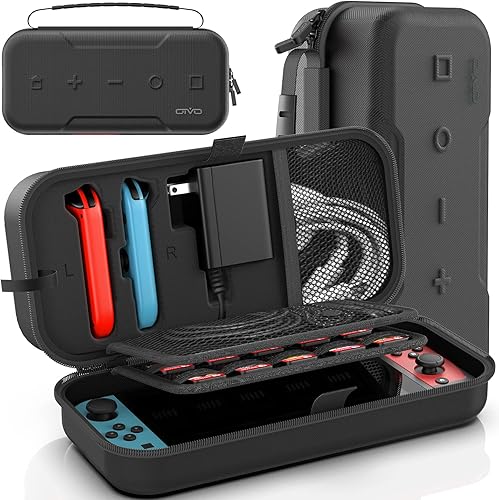 Switch OLED - Funda de transporte compatible con Nintendo Switchmodelo OLED, funda de transporte portátil para Joy-Con y adaptador, funda protectora