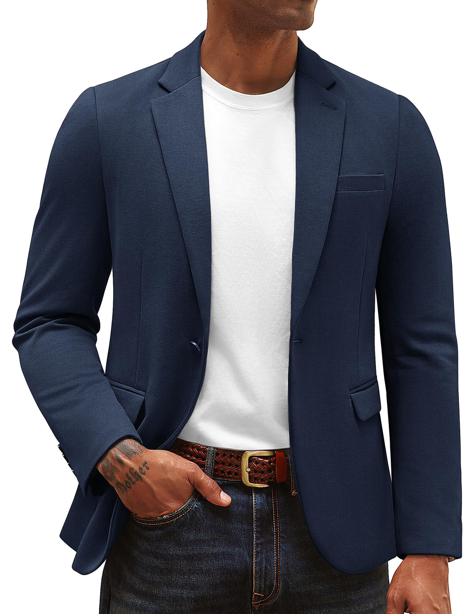 PJ PAUL JONES Cappotti sportivi casual da uomo in maglia con un bottone slim fit blazer tacca risvolto solido giacca con tasche
