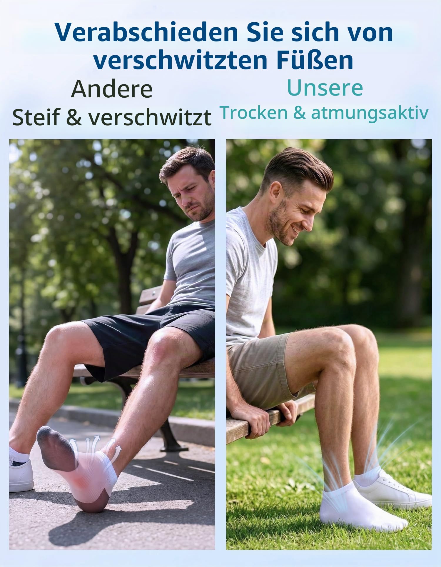 CLOSEMATE 6 Paar Bambus Socken Herren Damen 39-42 43-46, Dünne Sneaker Socken, Atmungsaktive Kurze Socken für Sommer