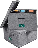 Vista 8 de Caja de almacenamiento de cinta de casete, práctico soporte de cinta de casete de 16.34 x 9.25 x 3.54 pulgadas, estante de casetes con tapas