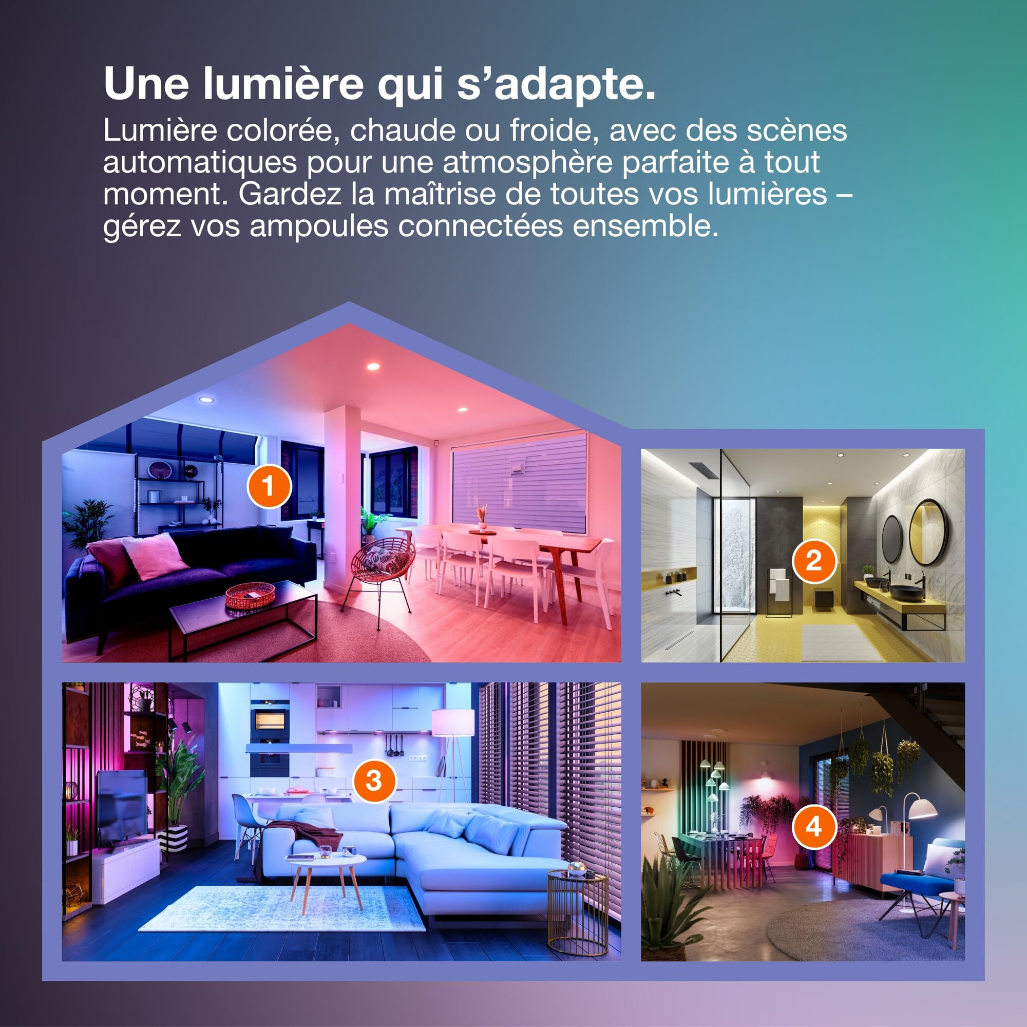 Osram SMART+ Spot LED RGB PAR15 (lot de 5, GU10, 5W) – RGB + blanc chaud à froid – contrôle intelligent – Matter via Wi-Fi – Alexa, Google, Apple | , Lot de 5 ampoules LED, 50 Millimetres de diamètre, 2 0000 heures