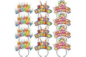 KKBES Happy Birthday Headbands, Paper Birthday Party Hats for Kids and Adults