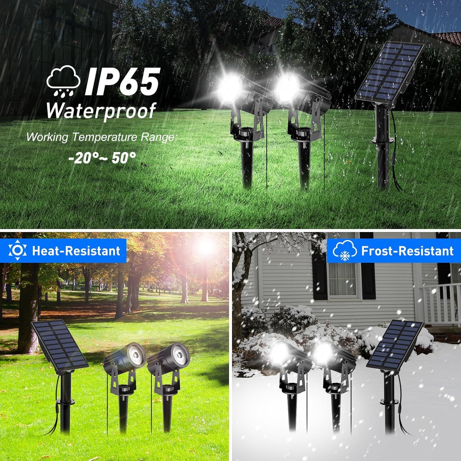 T-SUN Tuinspots Op Zonne-energie, 2 Stuks, 4 Leds, Voor In De Tuin Op Zonne Energie Helder Tuinlicht 2 Verlichtingsmodi Veiligheidsverlichting Groot Buitenlicht Voor Gazon Paden Oprit Terras