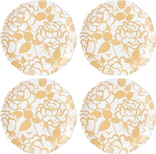 Lenox Butterfly Meadow Cottage Accent Plates, Set of 4, 4.95 LB, Goldenrod