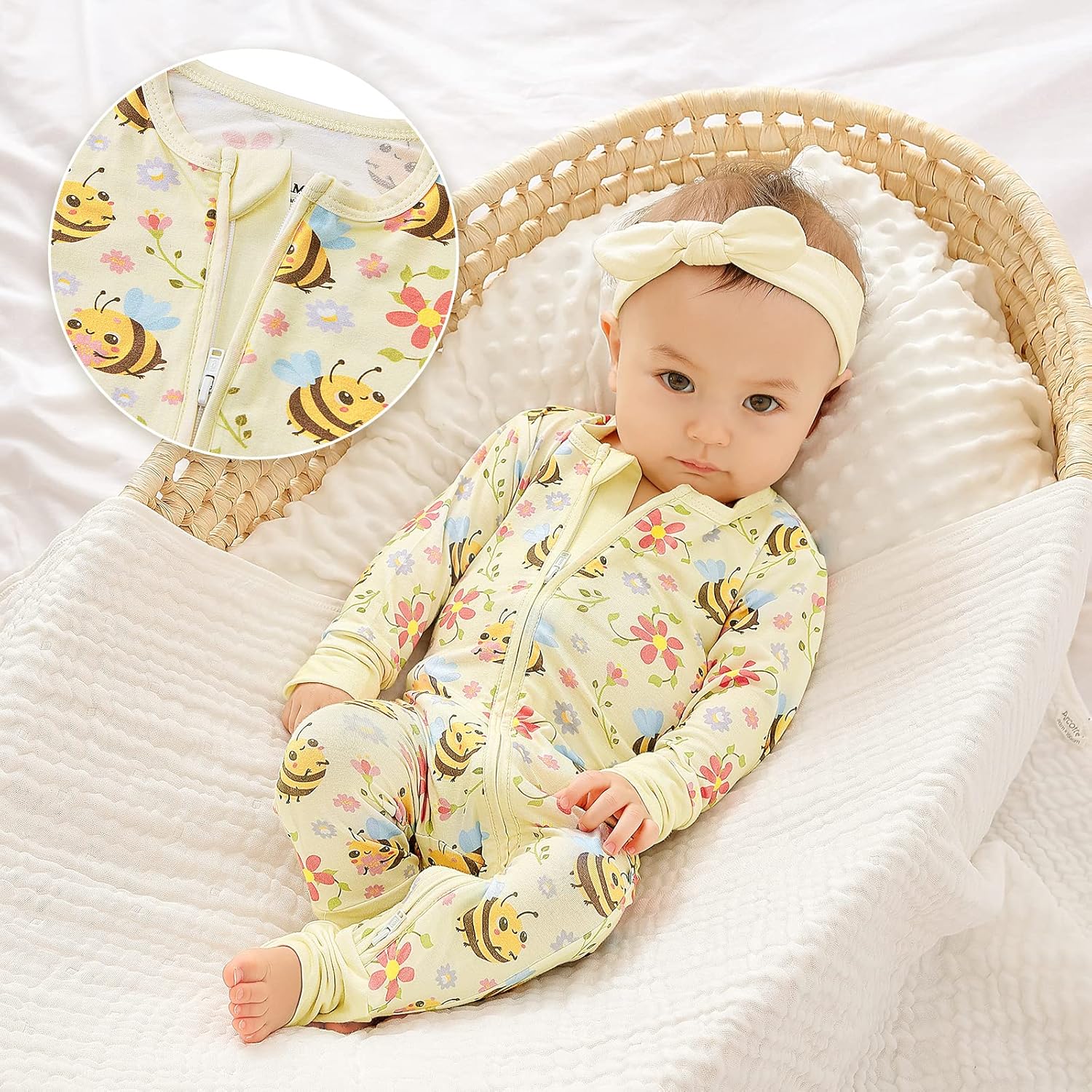 Zippered One-Piece Baby Clothes Footless Sleepers Rompers 0-36 Months