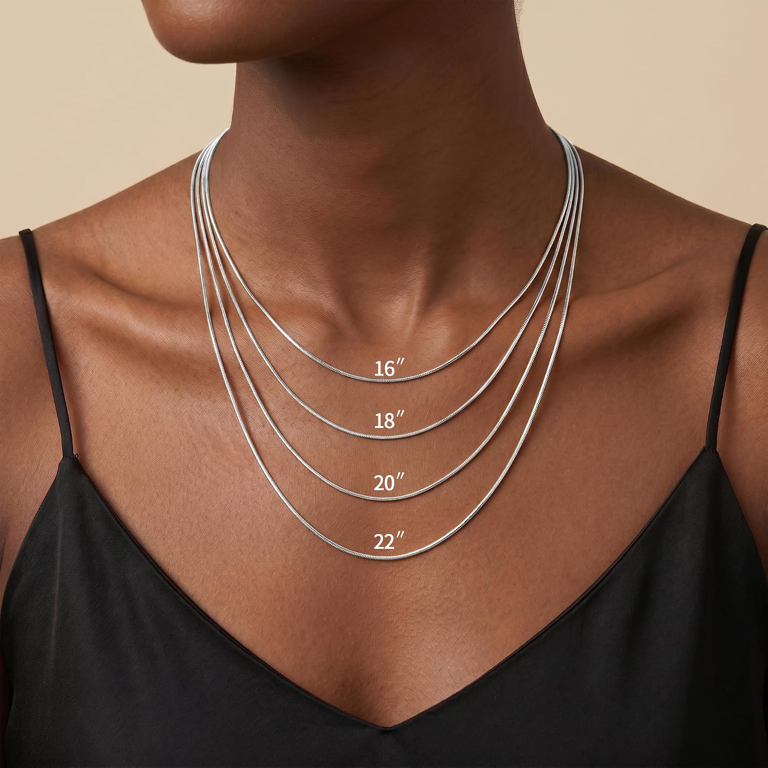 S925 Sterling Silver Chain for Women, 1.5mm Sterling Silver Snake Chain Necklace Thick Sturdy Colourfast Necklaces Jewelry for Women 16/18/20/22 Inch