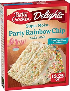 Betty Crocker Delights Super Moist Party Rainbow Chip Cake Mix, 13.25 oz