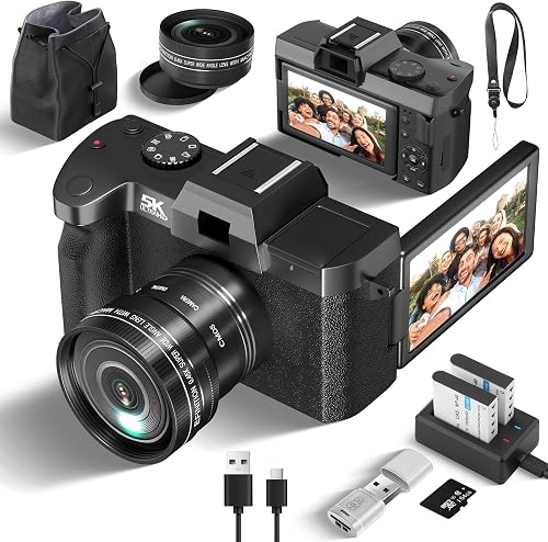 Appareil Photo Numérique 5K-64 MP Grand Angle Fsjun