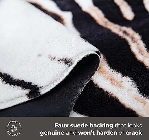 Miniatura 5 de NativeSkins Alfombra sintética con estampado de cebra (4.6 x 6.6 pies)  Alfombra de área para ocultar piel de cebra con rayas de sabana para sala de