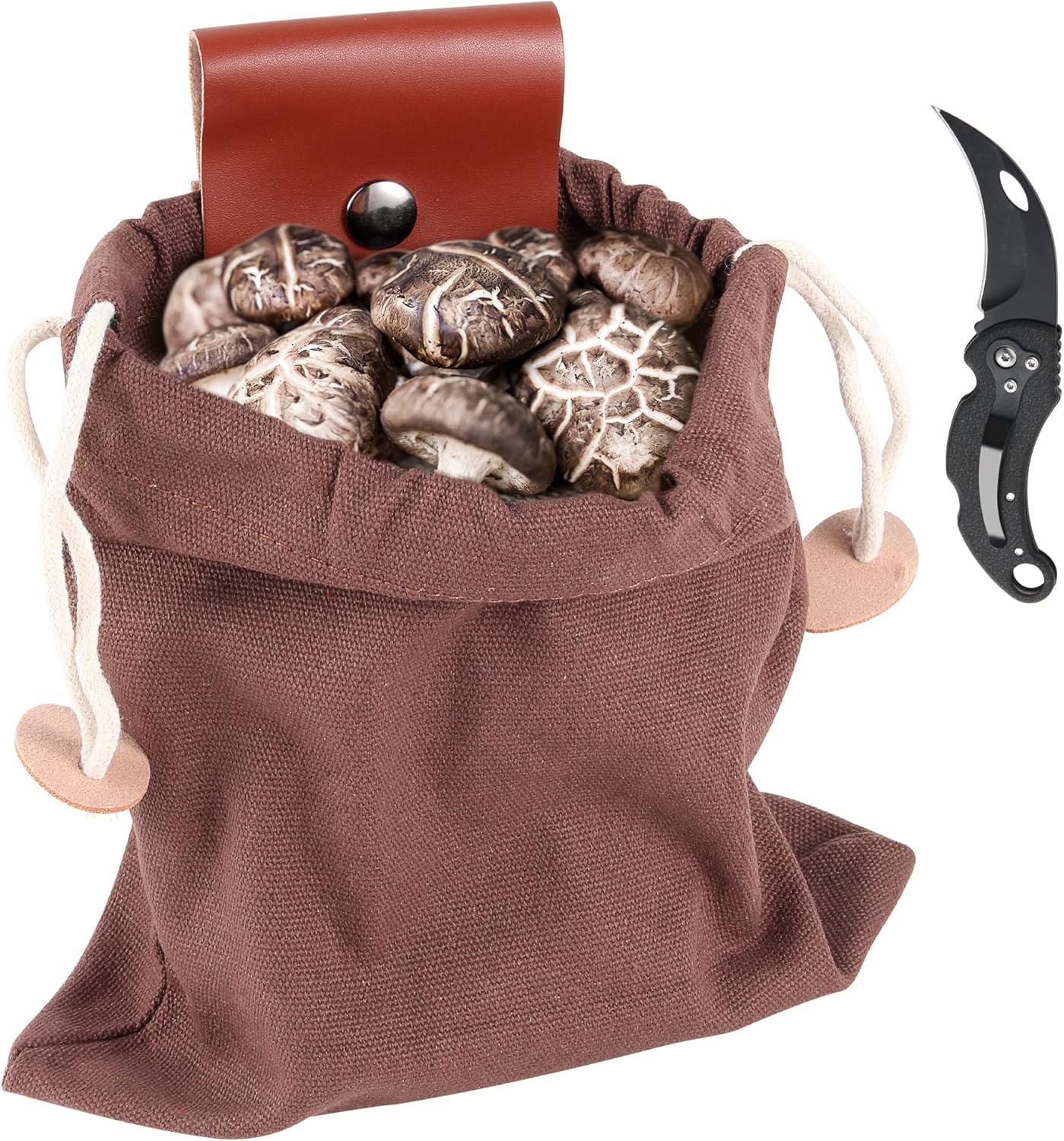 SLDHR Mushroom Foraging Bag Kit with Cutter,Canvas Belt