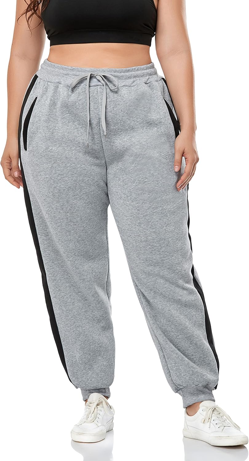 ZERDOCEAN Women's Plus Size Fleece Lined Sweatpants Warm Fleece Joggers Pants Active Track Pant with Pockets - Image 2