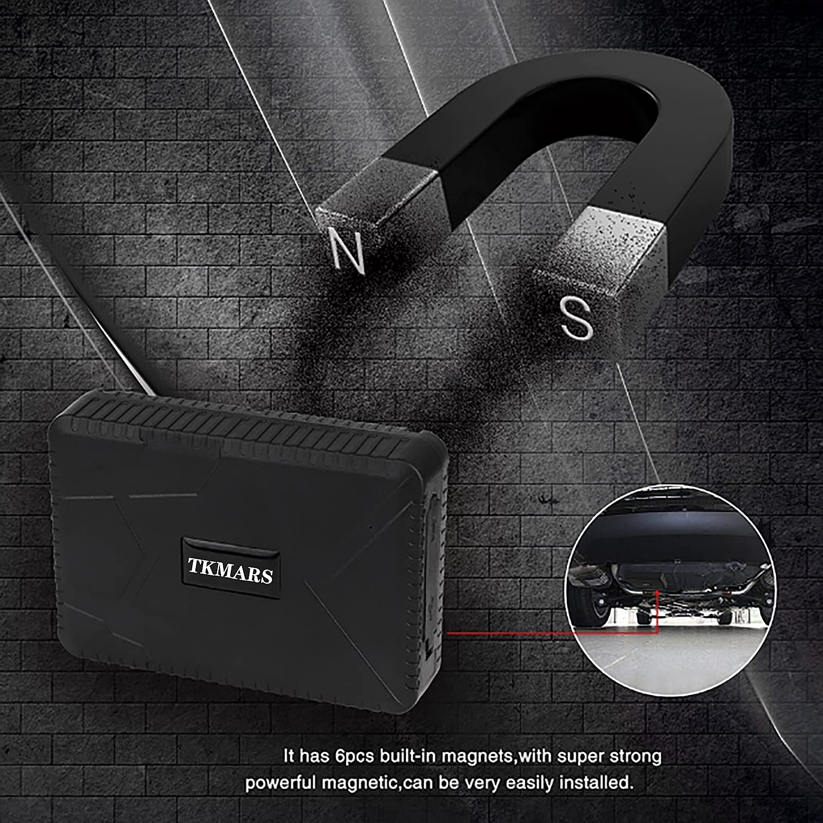 TKMARS GPS Tracker per Auto 4G, Localizzatore GPS per Auto con 6 Potenti Magneti Integrati, Antifurto Auto per Moto Bicicletta, Posizionamento Dual Mode Impermeabile TK915