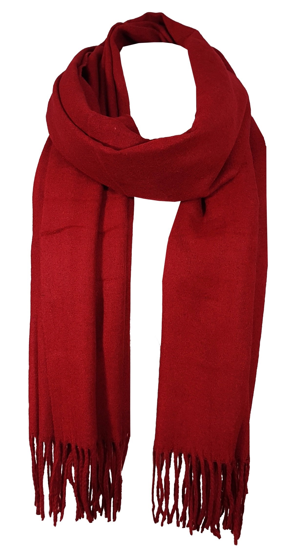 World of Shawls Unisex Ladies Mens Wrap Shawl Scarf Blanket Thick Winter Warm (Dark Red)