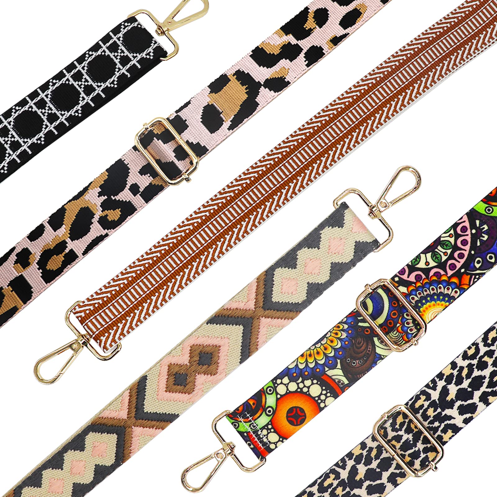 Acquista Borsa a tracolla in tessuto jacquard lunga ispessita regolabile di ricambio stile etnico borsa a tracolla da donna in Italia a partire da 8.44