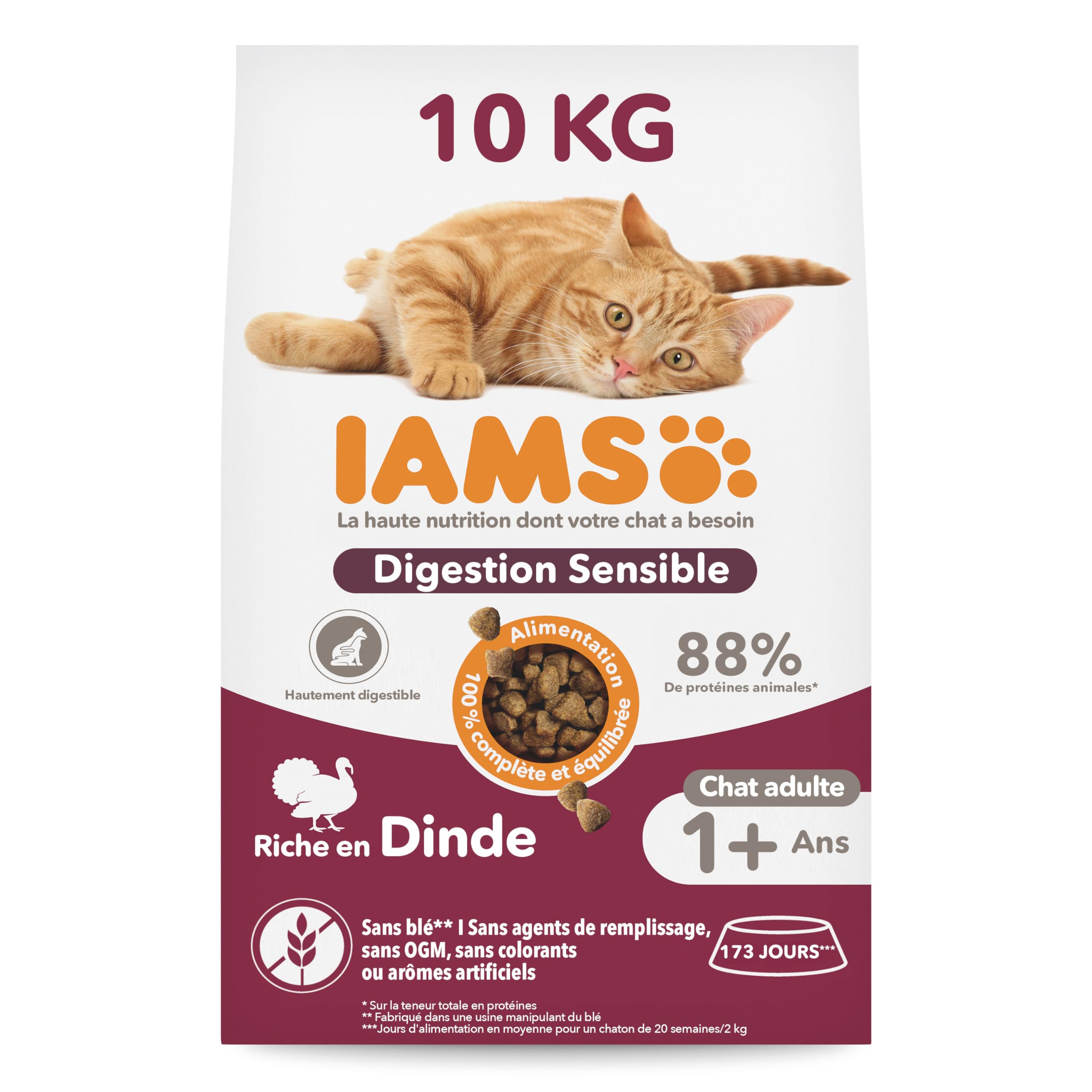 IAMS Nourriture sèche pour chat à la Dinde – 10 kg