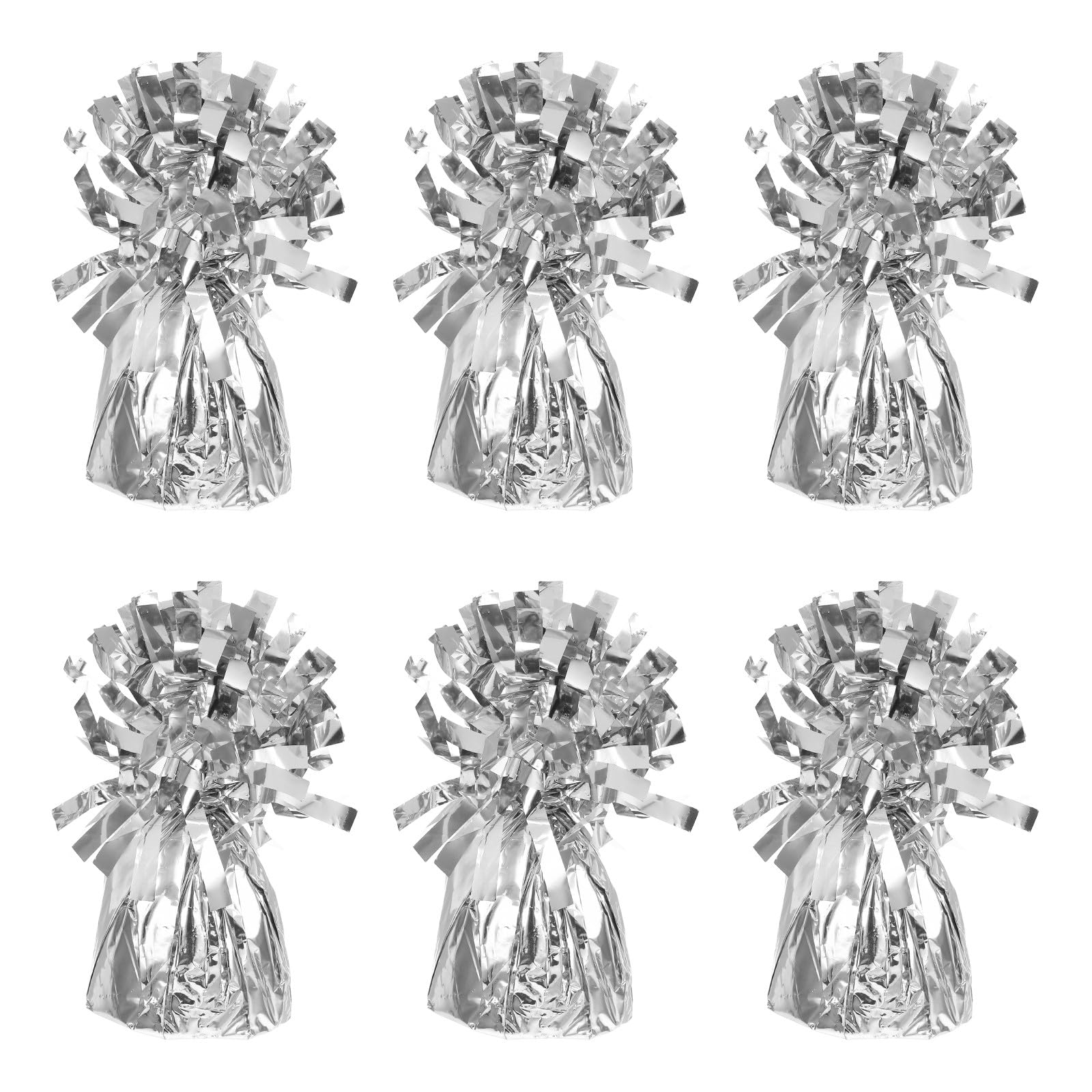 6 Stück Ballongewichte aus Kunststoff mit Metalloptik für Ballons