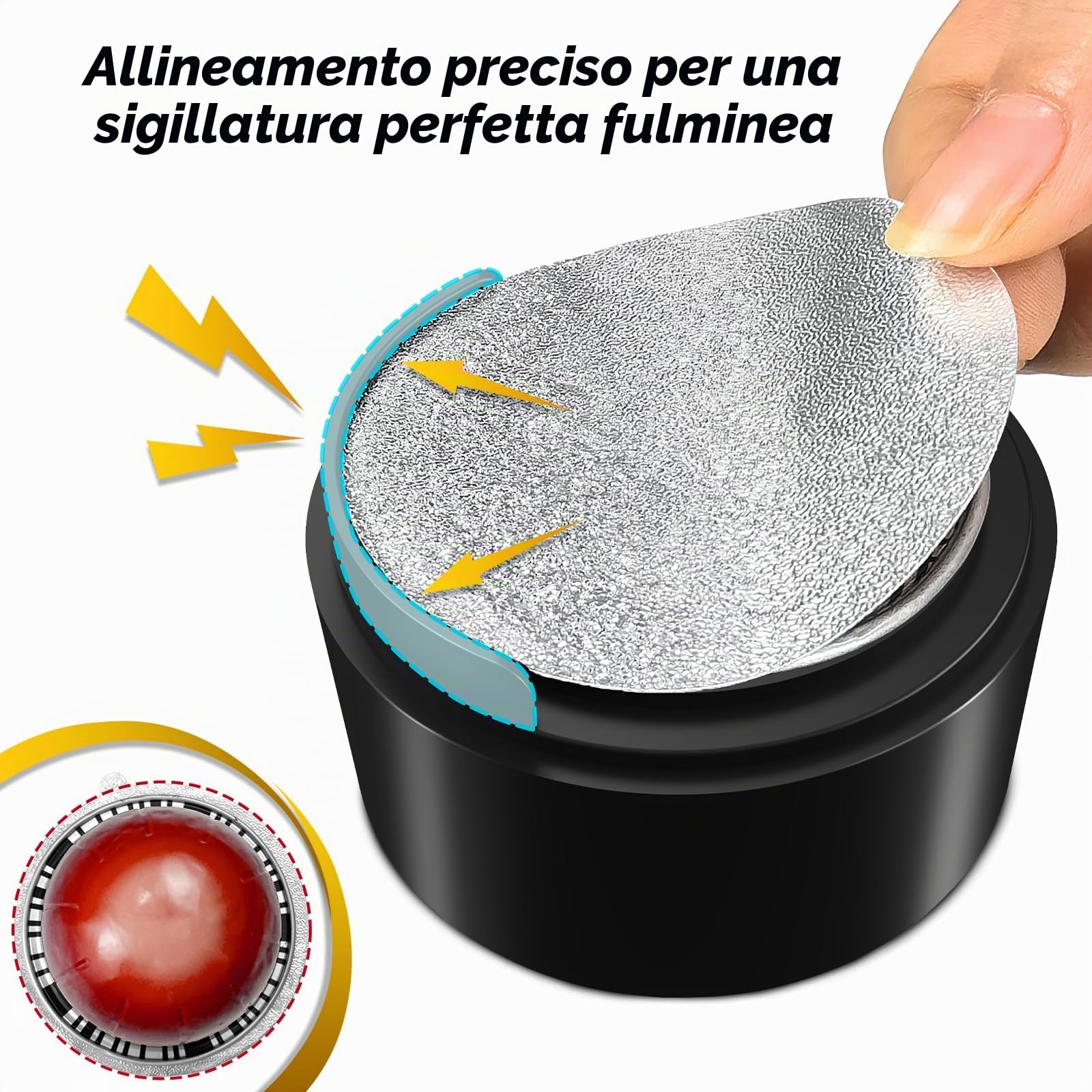 CAPMESSO Kit di Ricarica per Capsule Vertuo Riutilizzabili, Design Più Nuovo 2025 per Sigillatura Più Veloce Capsule Nespresso Vertuo Riutilizzabili con Pennello Riempi & Pressa, 100pcs Coperchi in