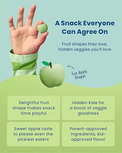 Miniatura 3 de Amara Bocaditos de frutas orgánicas de col rizada de manzana, sin colorestintes artificiales, azúcar añadida, aperitivos de frutas sin lácteos,