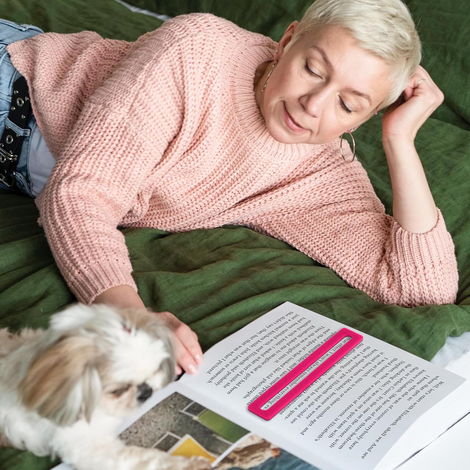 NiHome 4PCS Acrylic Mahjong Line Finders, 5.9" x 1" Clear Card Reading Line Window Enhances Focus & Strategy, Multiplayer Use for Easy Tracking, Practical for Beginners and Experienced Players (Pink)