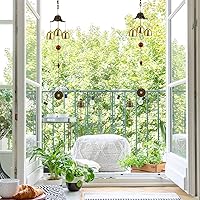 Vista 7 de Jetec 4 carillones de viento Feng Shui para la buena suerte, 3 campanas de viento, vintage, campanilla de dragón vintage para riqueza, hogar