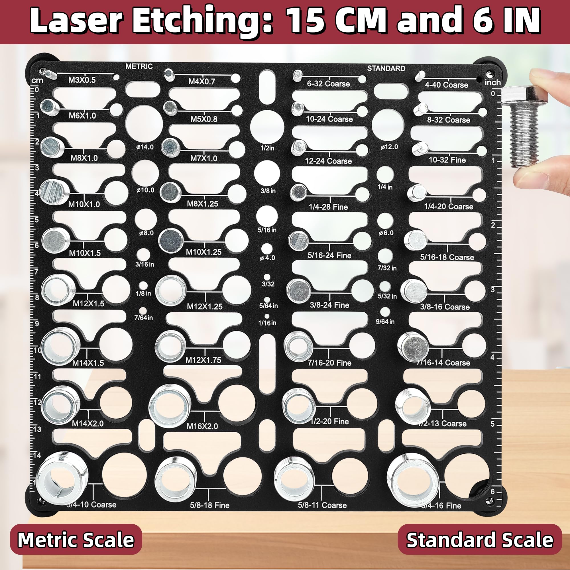 Thread Checker Tool - Bolt & Nut Size Finder -2 Thread Checker Tool - Bolt & Nut Size Finder -2